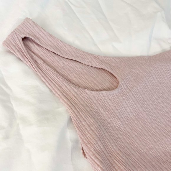 Better Be Light Pink Ribbed One Shoulder Dress - NEVER WORN - Picture 2 of 4